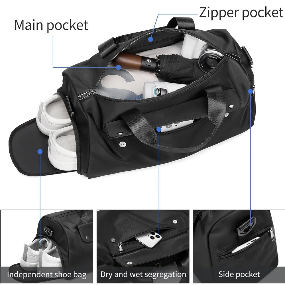 1PCS Gym Bag for Men & Women with Shoe & Wet Compartment - Duffle Bag for Travel,Sports, Fitness & Workout, gifts for men&women