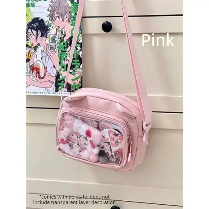 Harajuku Mini Women Ita Bags Women Casual Nylon Cartoon Cat Embroidered Bolso Mujer Daily Subculture DIY Badge Bag Female 2026