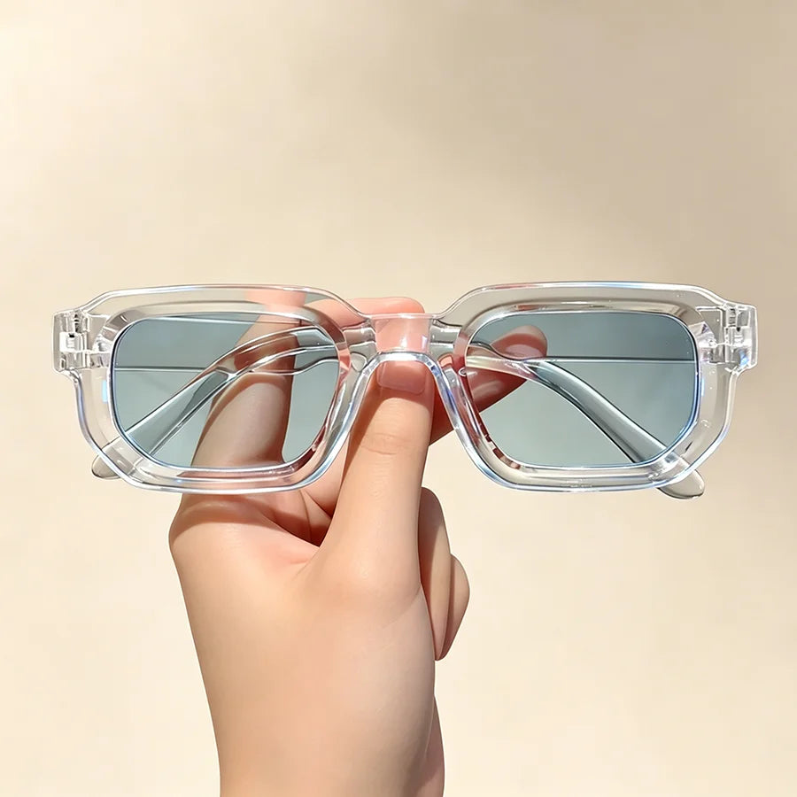 Lunettes de Soleil Rectangulaires Vintage – Style Rétro Mixte, à l'Unité ou Lot de 6