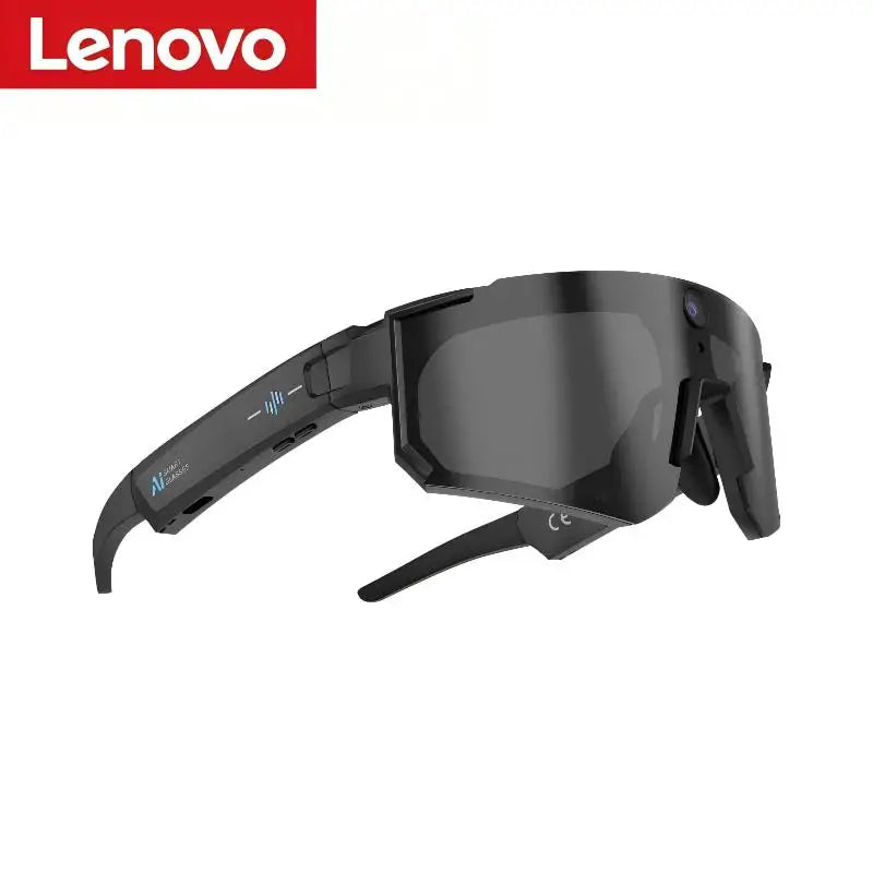 Lenovo AI Smart Glasses ChatGPT 800W HD Camera Anti-shake Cycling Video&Photo Sport Sunglasses Dual Mic 64GB Windproof Goggles