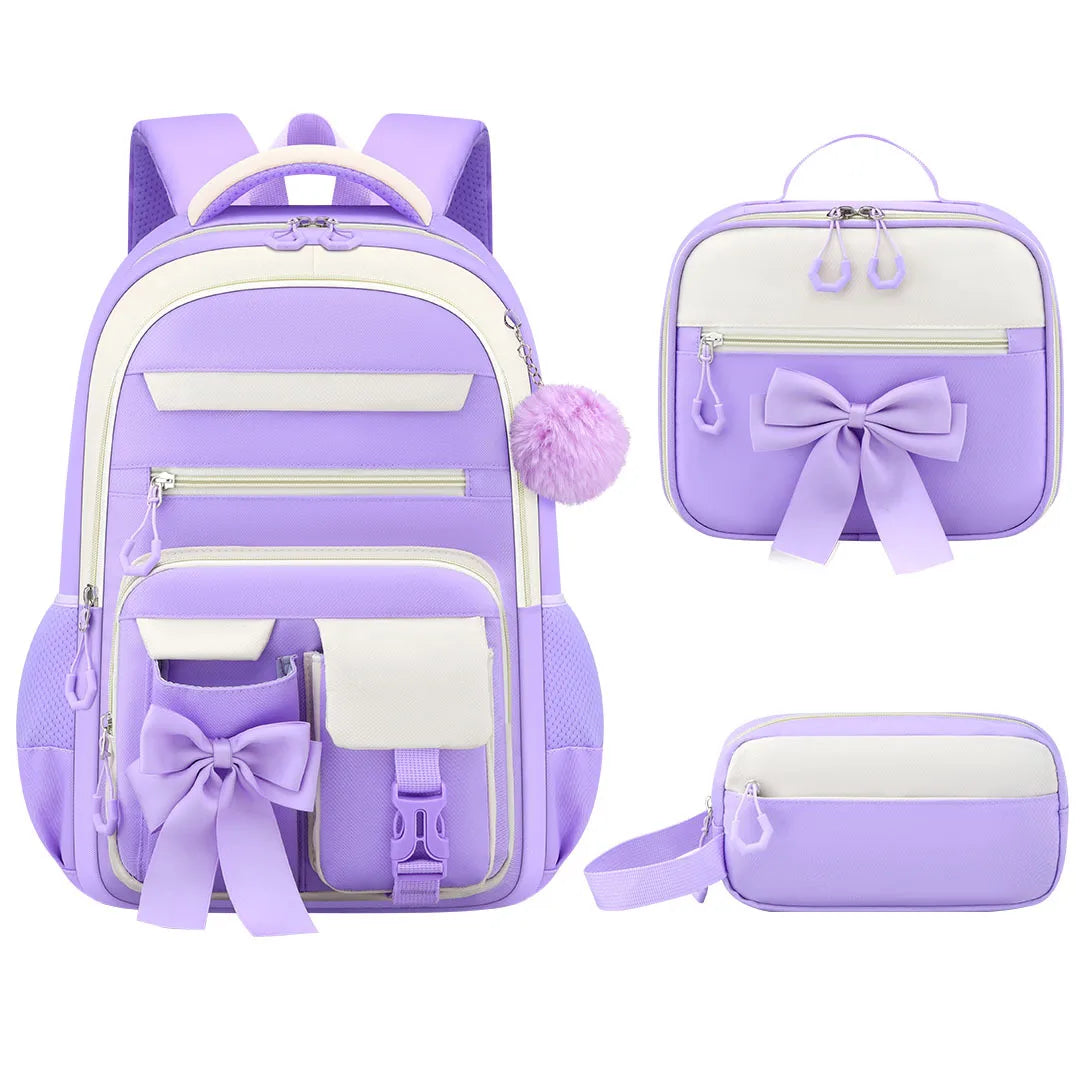Cute Student Backpack 3pcs/set Primary Schoolbag Rabbits and Quicksand Kawaii Student Backpack Teenage Girls Handbag Rucksack