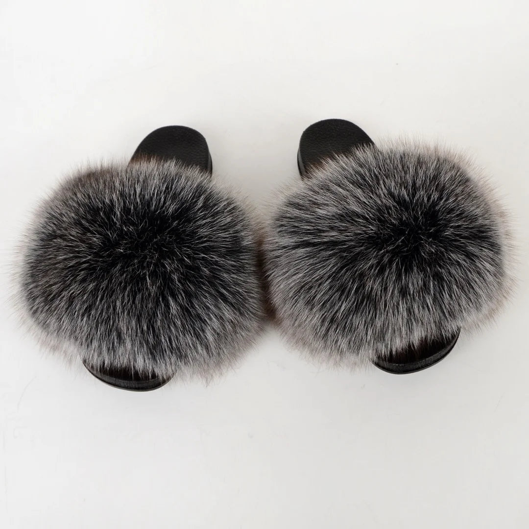 Chaussons Fourrure Femme – Mules Moelleuses Antidérapantes Style Y2K