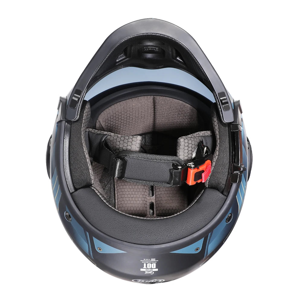 Casque Moto Modulable CYRIL OP12A – Double Visière, Homologué DOT & ECE, Boucle Rapide, Homme & Femme