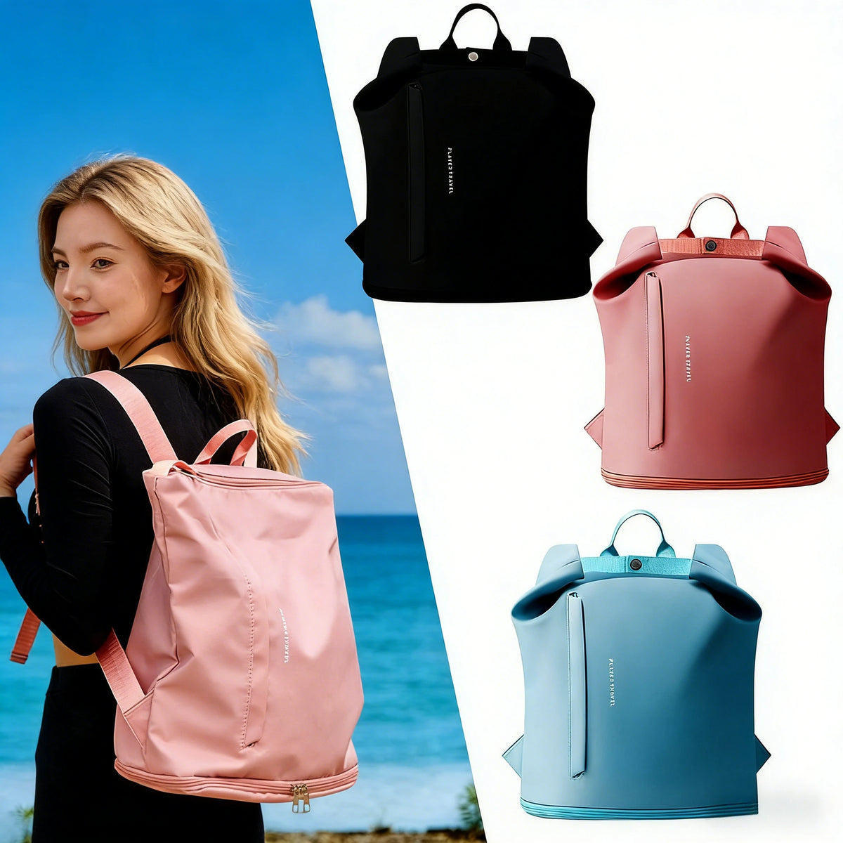 Women Dry And Wet Separation Travel Bags Gym Fitness Backpack Lightweight Waterproof Swim Yoga Sports with Shoe Compartment
