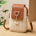 Mini Sac Bandoulière Tressé en Paille – Sac Téléphone Femme Bohème
