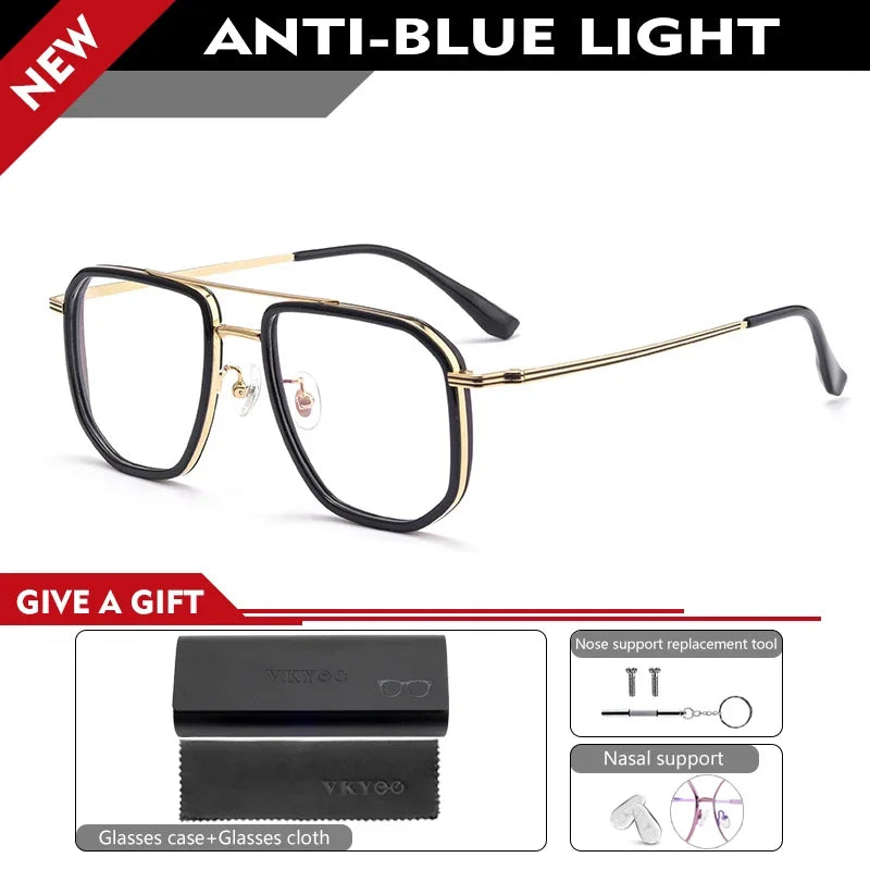 Lunettes de Lecture Photochromiques CAIDERONI 2216YJ – Grand Cadre Rétro Anti-Lumière Bleue