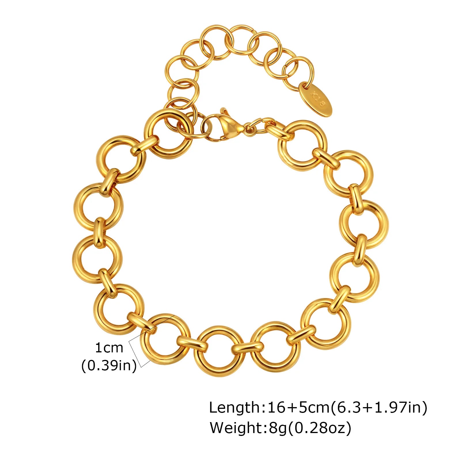 Bracelet Chaîne Acier Inoxydable Plaqué Or – Femme