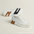 for H home, classic breathable casual sports shoes multi-color splicing leather fashion versatile mesh lace-up dad shoes men