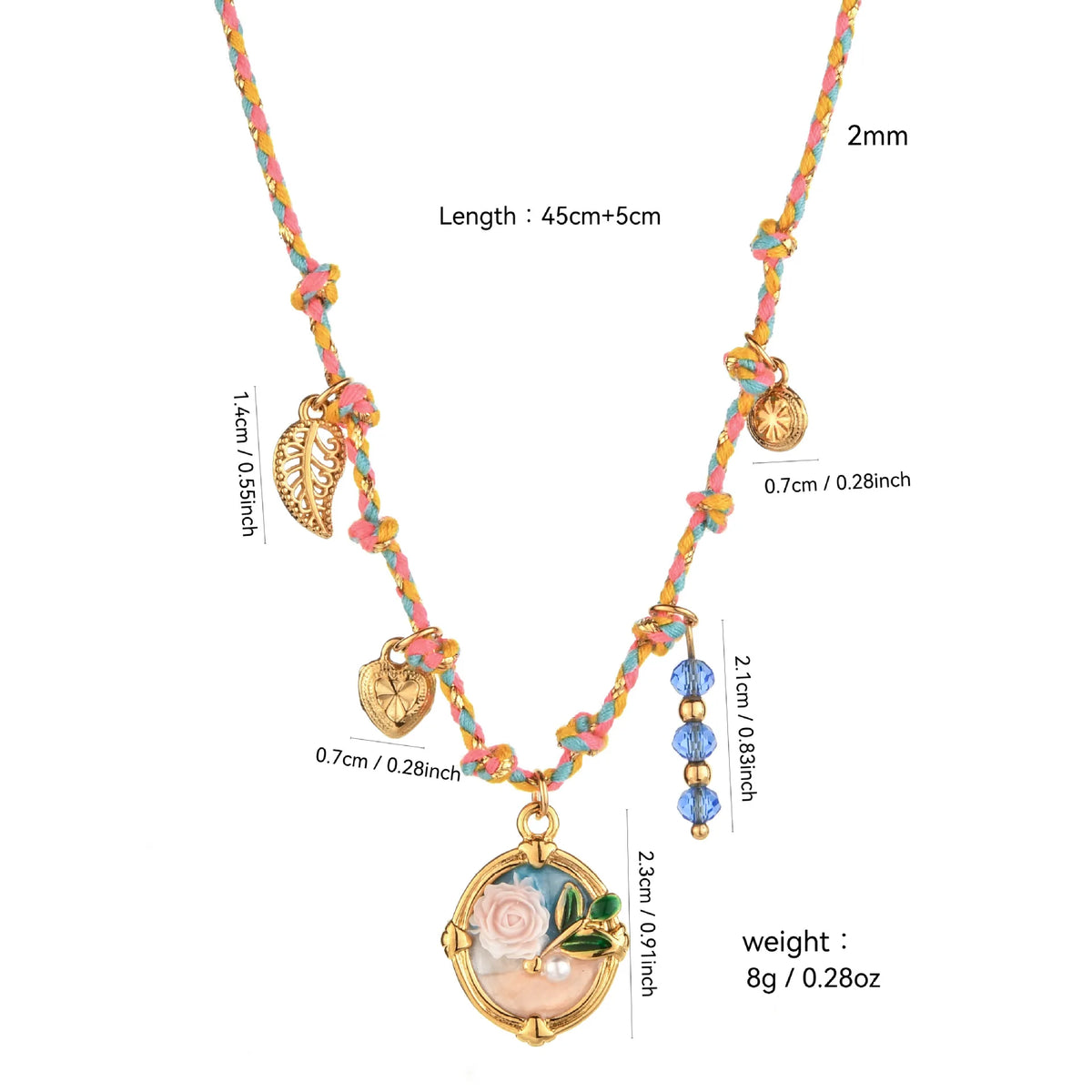 Collier Pendentif Initiale & Lettre – Corde Colorée Ajustable, Cadeau Fête des Mères