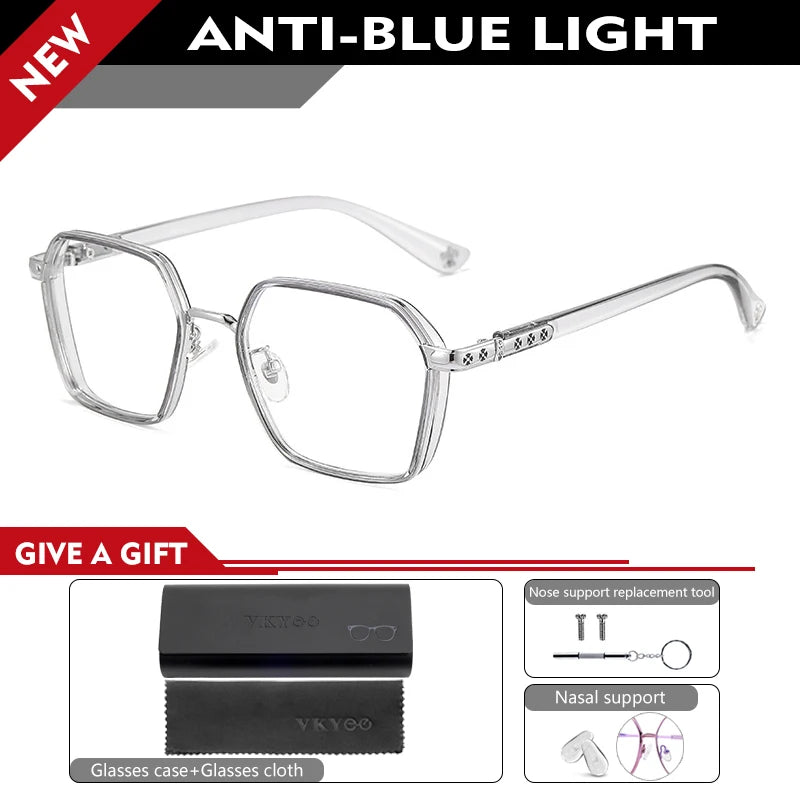 Lunettes Carrées Anti-Lumière Bleue CAIDERONI – Homme & Femme, Prescription Personnalisable
