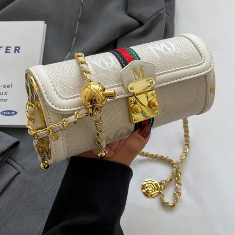 Retro Special Chain Strap Cylinder Bag Women's Bag Versatile Shoulder Crossbody Bag messenger bag