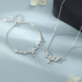 925 Sterling Silver Necklace and Bracelet Set with Zircon Butterfly Shaped Sweet and Fashionable Set Jewelry Gifts for Women