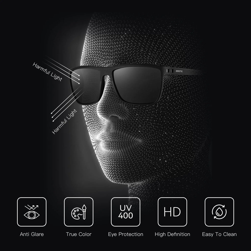Lunettes de Soleil Polarisées ZENOTTIC – Monture TR90 Légère UV400