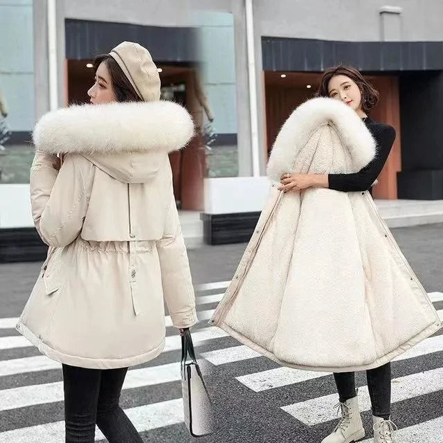 Parka Femme Hiver 2026 – Manteau Matelassé à Capuche Col Fourrure | Chaud & Tendance