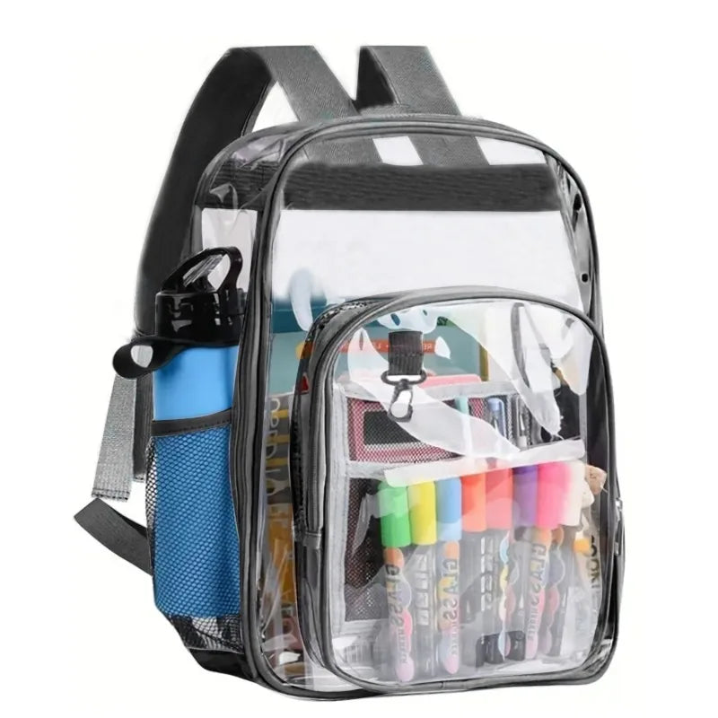 Backpack Waterproof Transparent School Bag Girl Large Capacity Backpack Solid Clear Backpack Men Fashion Transparent Plastic Bag