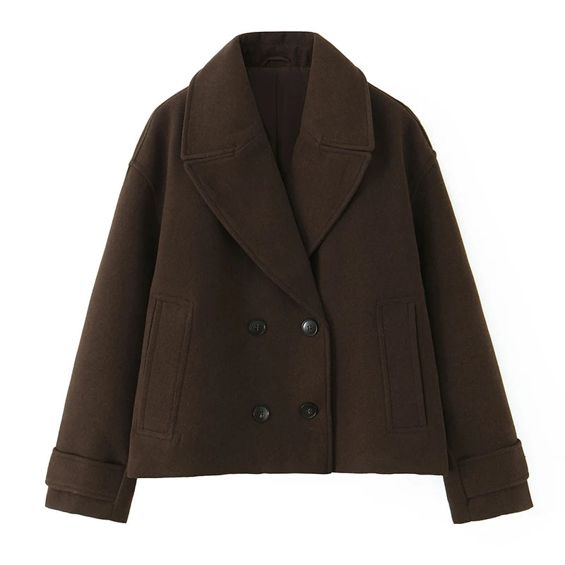 Veste Trench Femme Willshela – Double Boutonnage, Col Rabattu, Style Vintage Chic