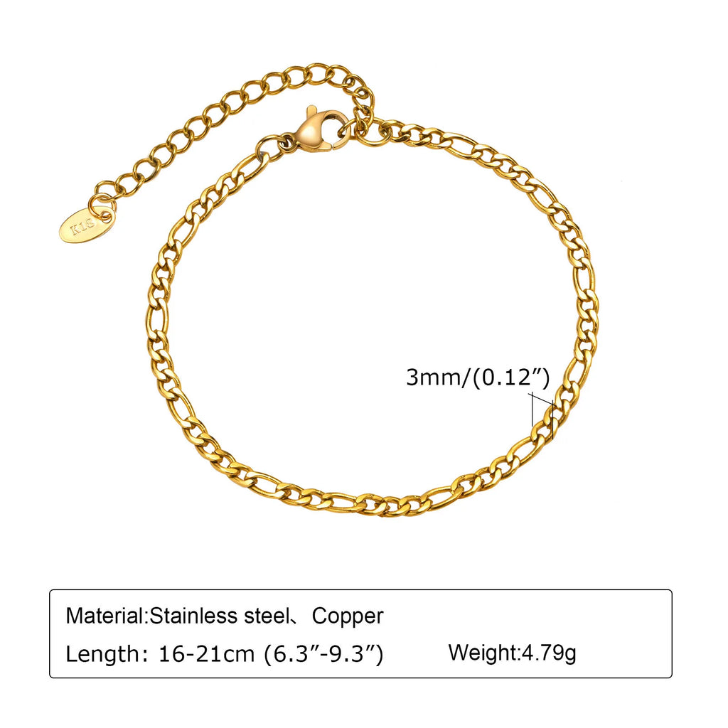 Women's Waterproof Stainless Steel Chain Bracelet - Gold Plated