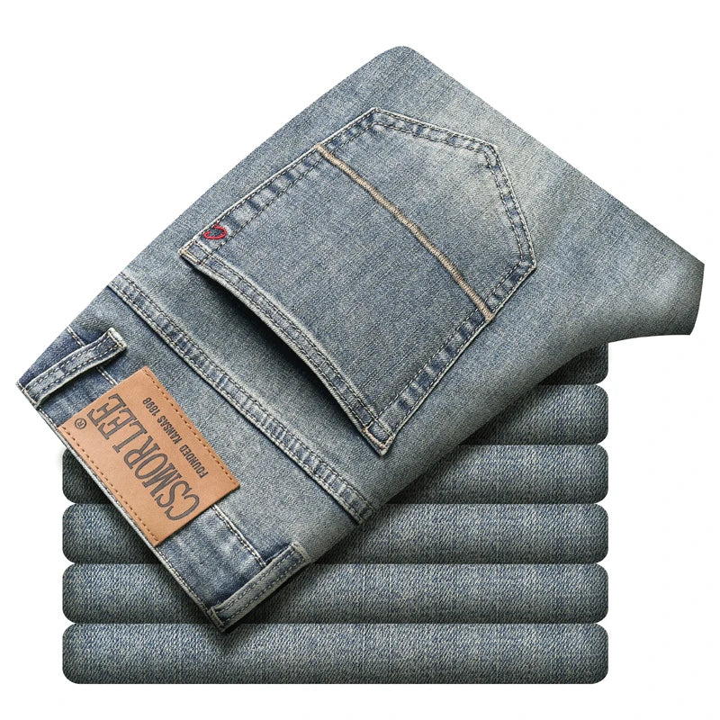 Jean Slim Fit Jambe Droite Homme – Denim Confortable Toutes Saisons