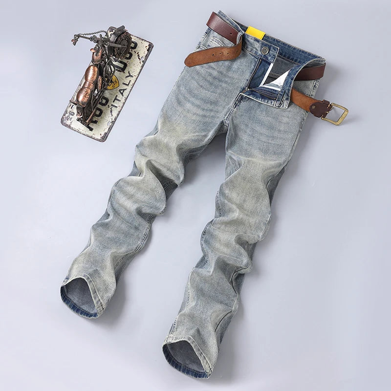 Jean Slim Fit Jambe Droite Homme – Denim Confortable Toutes Saisons