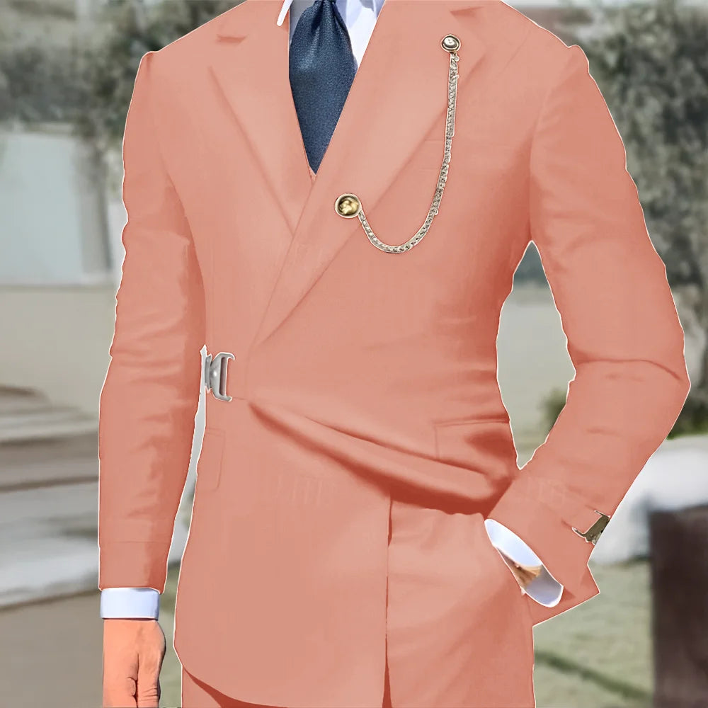 New Men's Suit 2-piece Business Formal Blazer Double-breasted Design Groom Tuxedo for Wedding XS-5XL Outfit