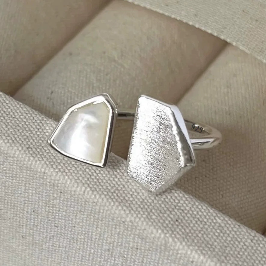 Bague Lotus en Argent Sterling 925 Femme – Texture Rétro & Ajustable | Cadeau Bijou