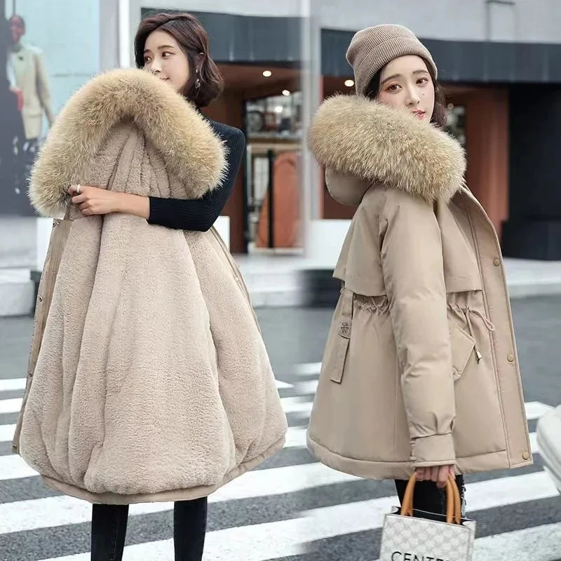 Parka Femme Hiver 2026 – Manteau Matelassé à Capuche Col Fourrure | Chaud & Tendance