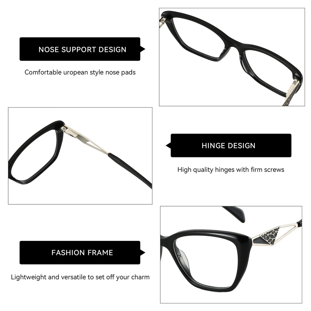 Montures Optiques ZENOTTIC Œil-de-Chat en Acétate – Style Fashion Femme MG6592