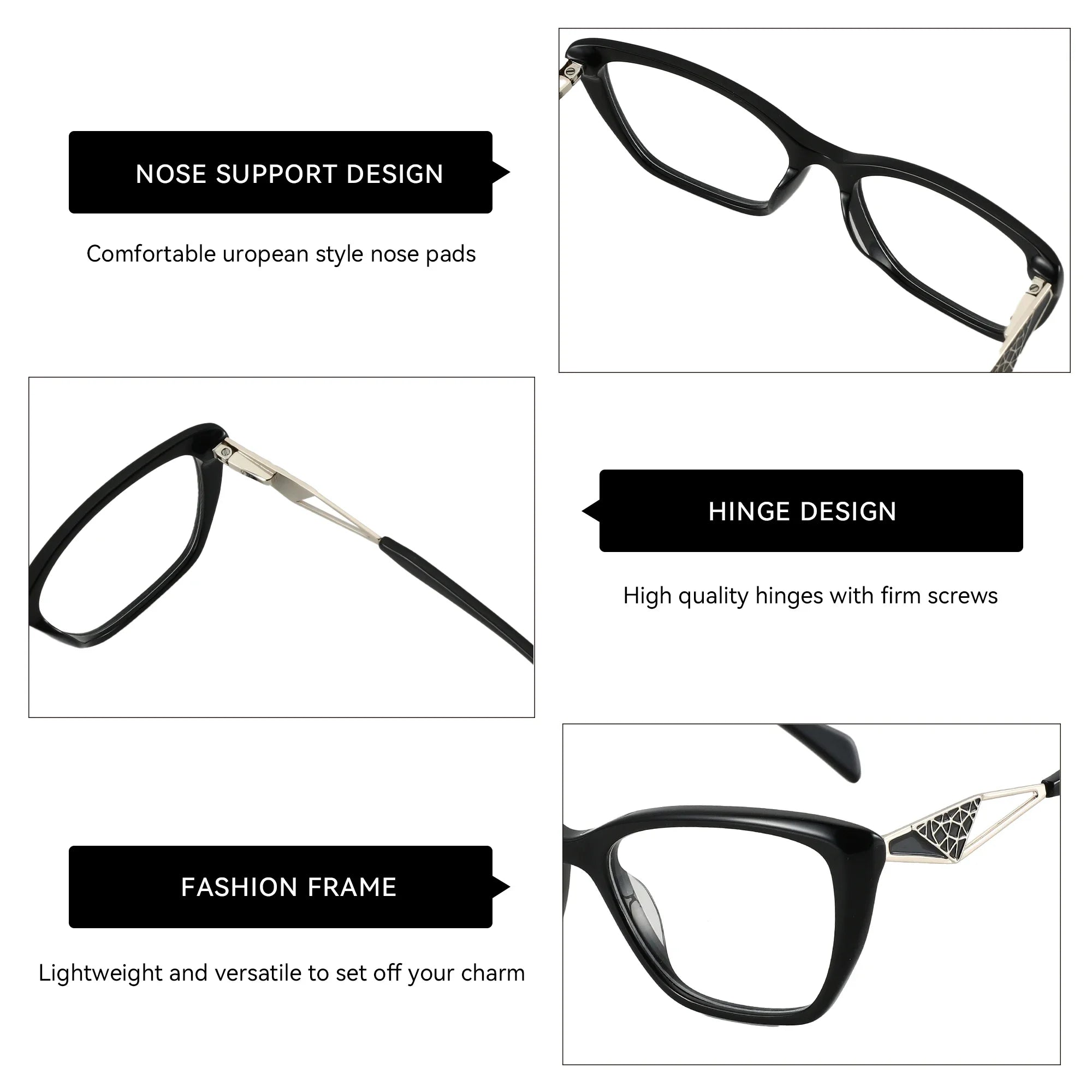 Montures Optiques ZENOTTIC Œil-de-Chat en Acétate – Style Fashion Femme MG6592