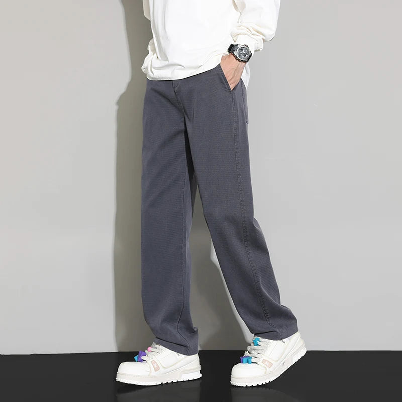 Jean Homme Loose Fit Jambe Large – Taille Élastique Tencel Casual