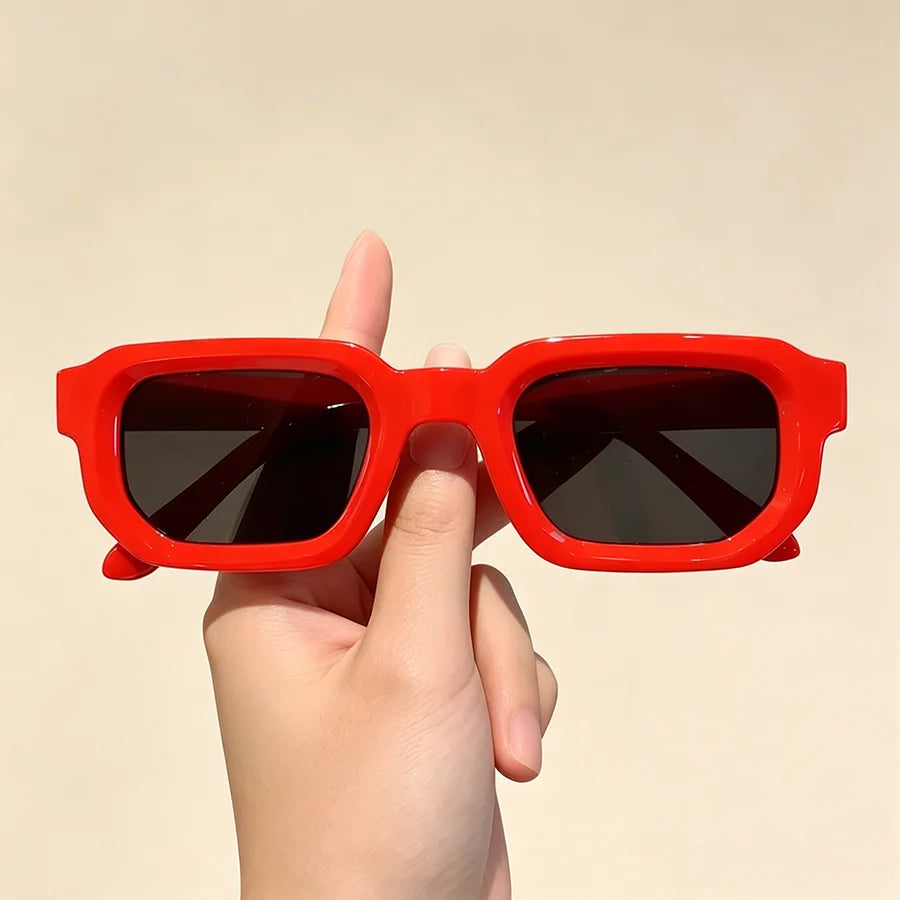 Lunettes de Soleil Rectangulaires Vintage – Style Rétro Mixte, à l'Unité ou Lot de 6