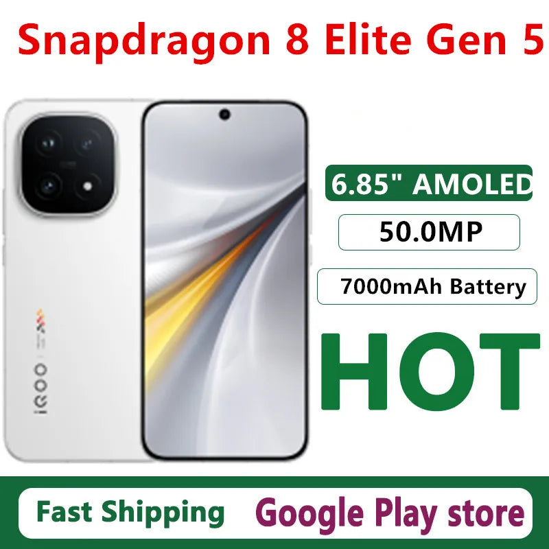 Vivo iQOO 15 – Smartphone 5G Snapdragon 8 Elite | Écran AMOLED 6,85" | 7000mAh | 100W | IP69
