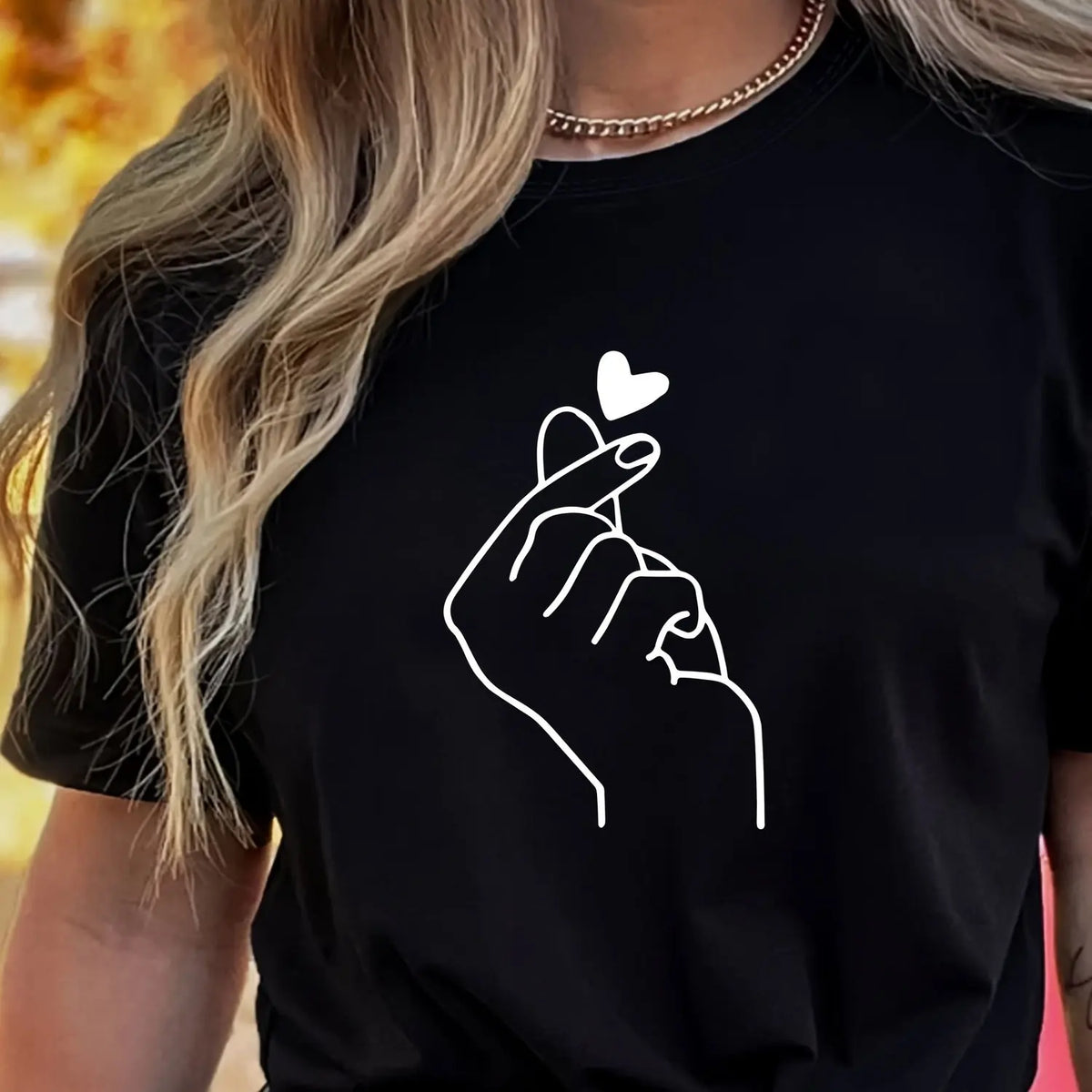 T-Shirt Femme Imprimé Mignon Col Rond Manches Courtes – Style Harajuku Goth