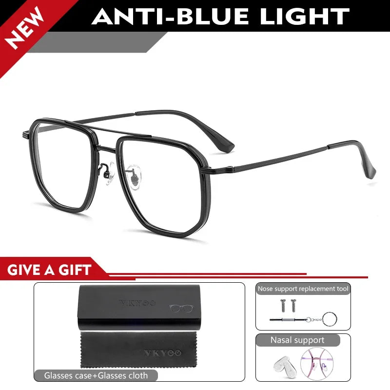 Lunettes de Lecture Photochromiques CAIDERONI 2216YJ – Grand Cadre Rétro Anti-Lumière Bleue