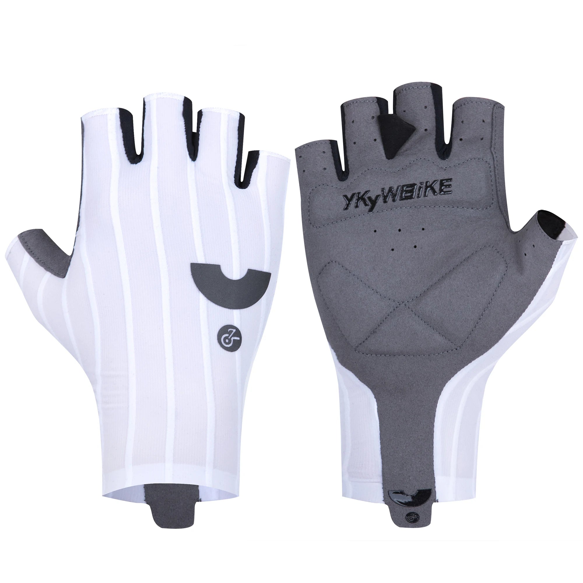 Gants de Cyclisme d'Été YKYWBIKE – Mi-Doigts, Tissu Aérodynamique Rayé, Anti-Chocs, Route & VTT