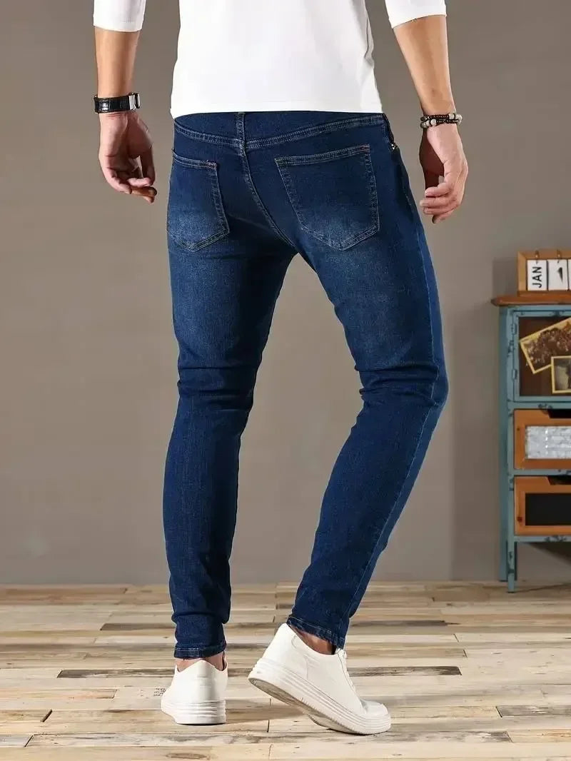 Men's Skinny Slim Jeans 3 Colors Street Style Hip-Hop Stretch Sizes 28-38
