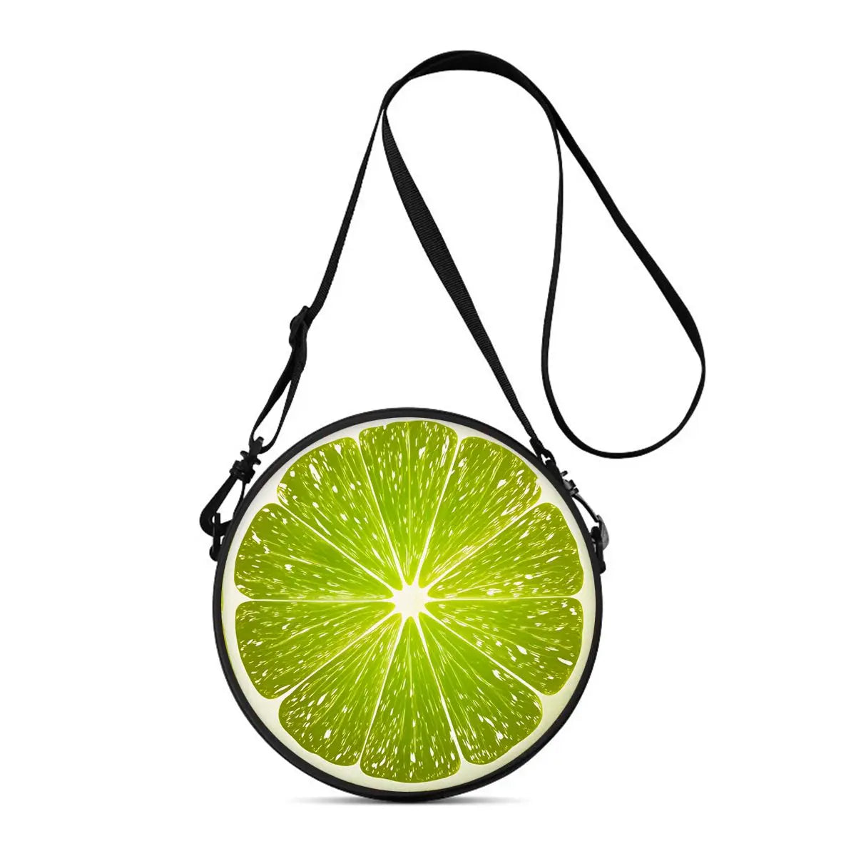 Watermelon Cherry Round Shoulder Bag Fruit Messenger Bag Daily Adjustable Strap Crossbody Bag for Woman Best Gifts 2D Flat