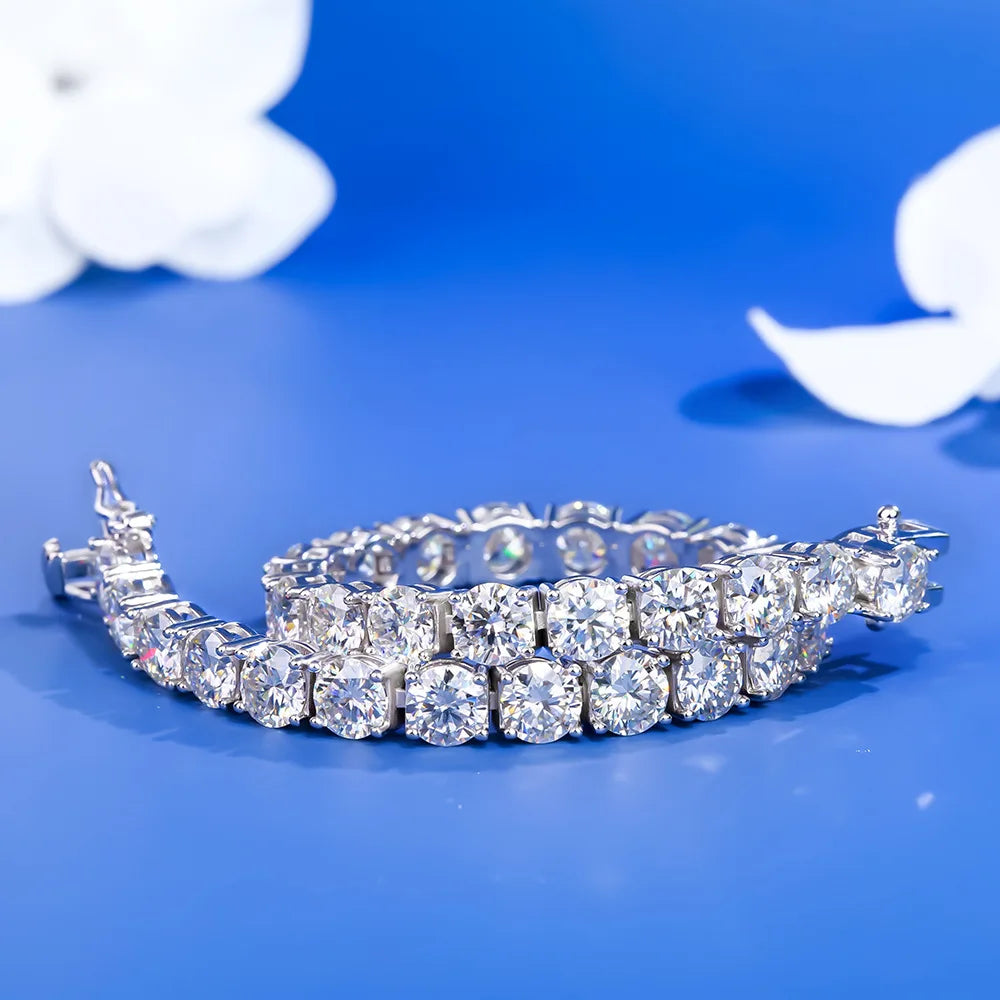 Bracelet Moissanite en Argent Sterling 925 – Diamant D VVS1 avec Certificat GRA
