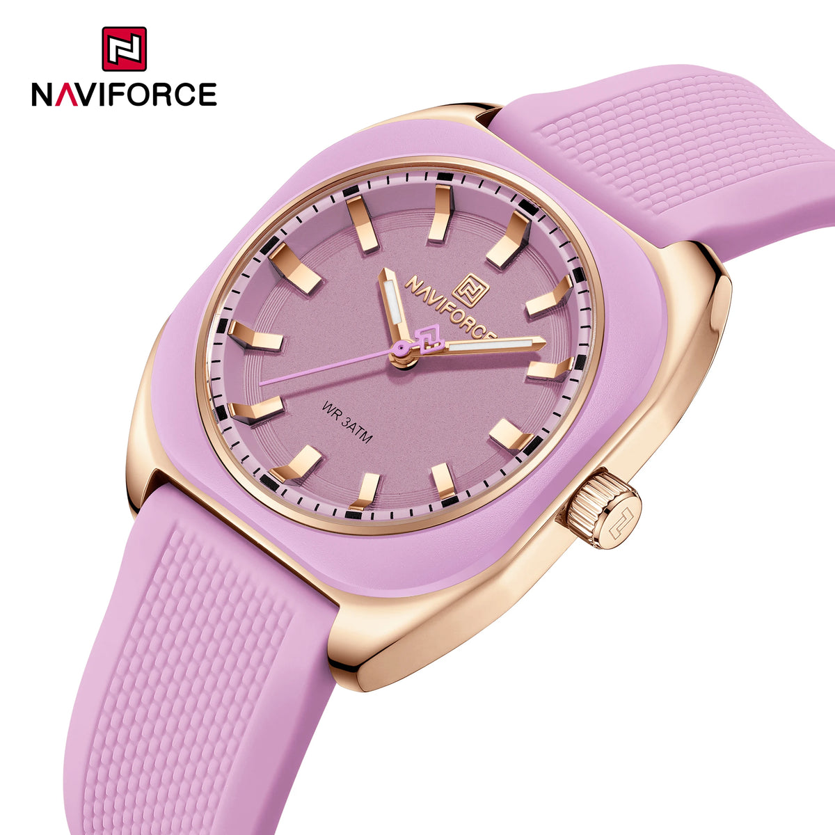 NAVIFORCE NF5061 – Montre Femme Élégante Quartz Silicone, Style Casual & Fashion