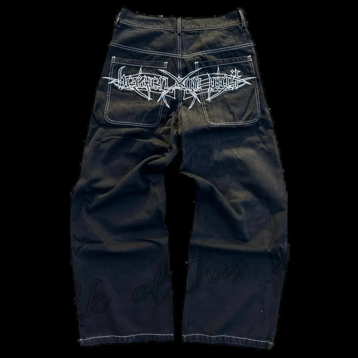 Jean Baggy Wide-Leg Homme Y2K – Imprimé Graphique Crâne Style Punk Hip Hop Streetwear