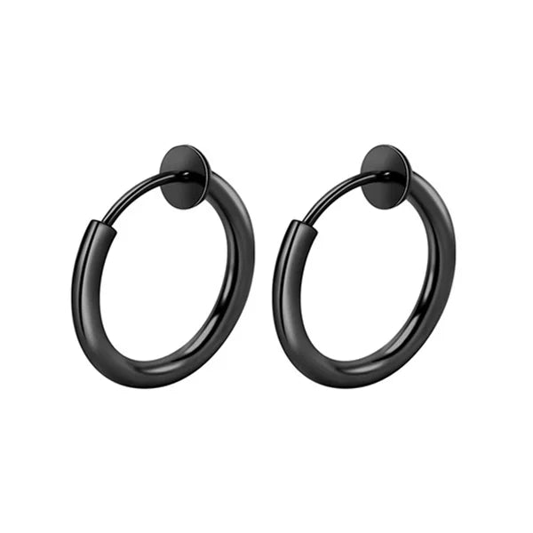 Clips d'Oreilles Créoles SMYXY – Acier Inoxydable Sans Perçage, Style Punk Unisexe 8-16mm