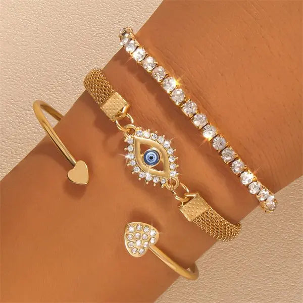 Lot de 4 Bracelets Bohème Coquillage Femme – Perles Zircon Colorées & Chaîne Métal, Bijoux Plage Été