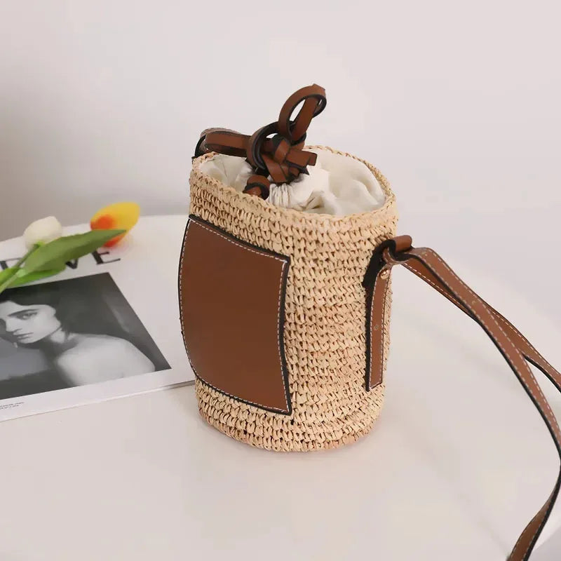 Sac Seau Tressé en Raphia – Bandoulière Boho Femme