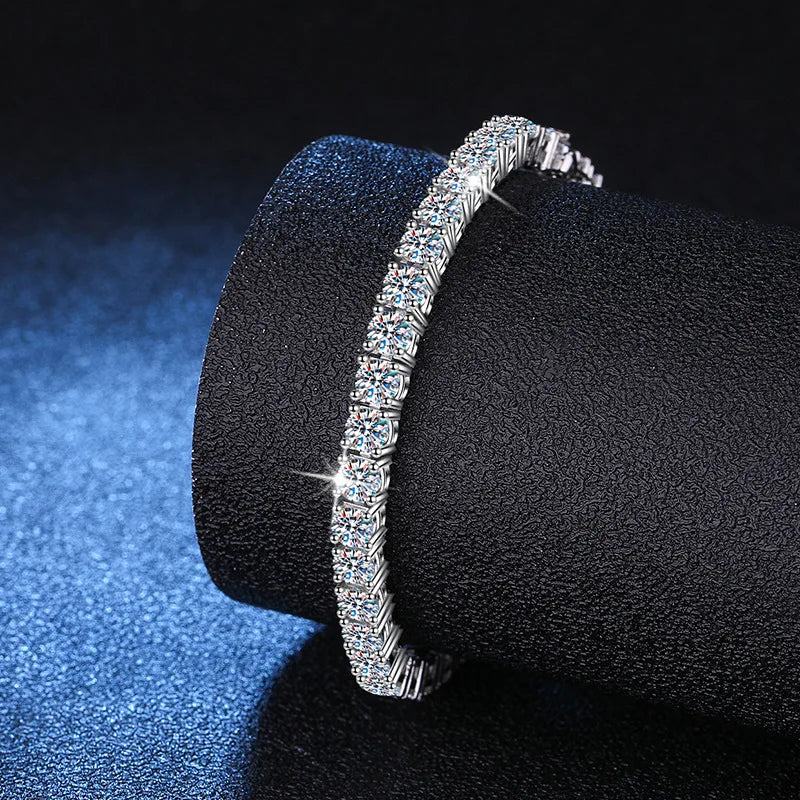5mm 925 Sterling Silber Moissanite Armband 3mm D VVS1 Diamant mit GRA für Damen Funkelnder Hochzeitsparty Edelschmuck