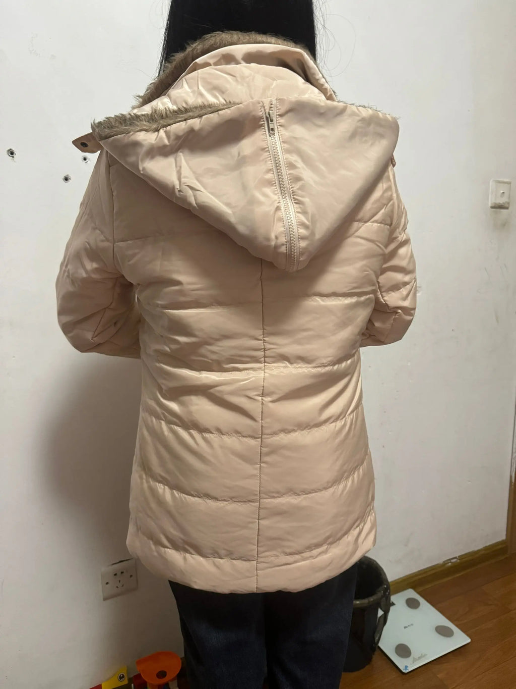 Manteau d'Hiver Femme – Coupe-Vent Zippé à Capuche, Doublure Polaire, Coupe Slim