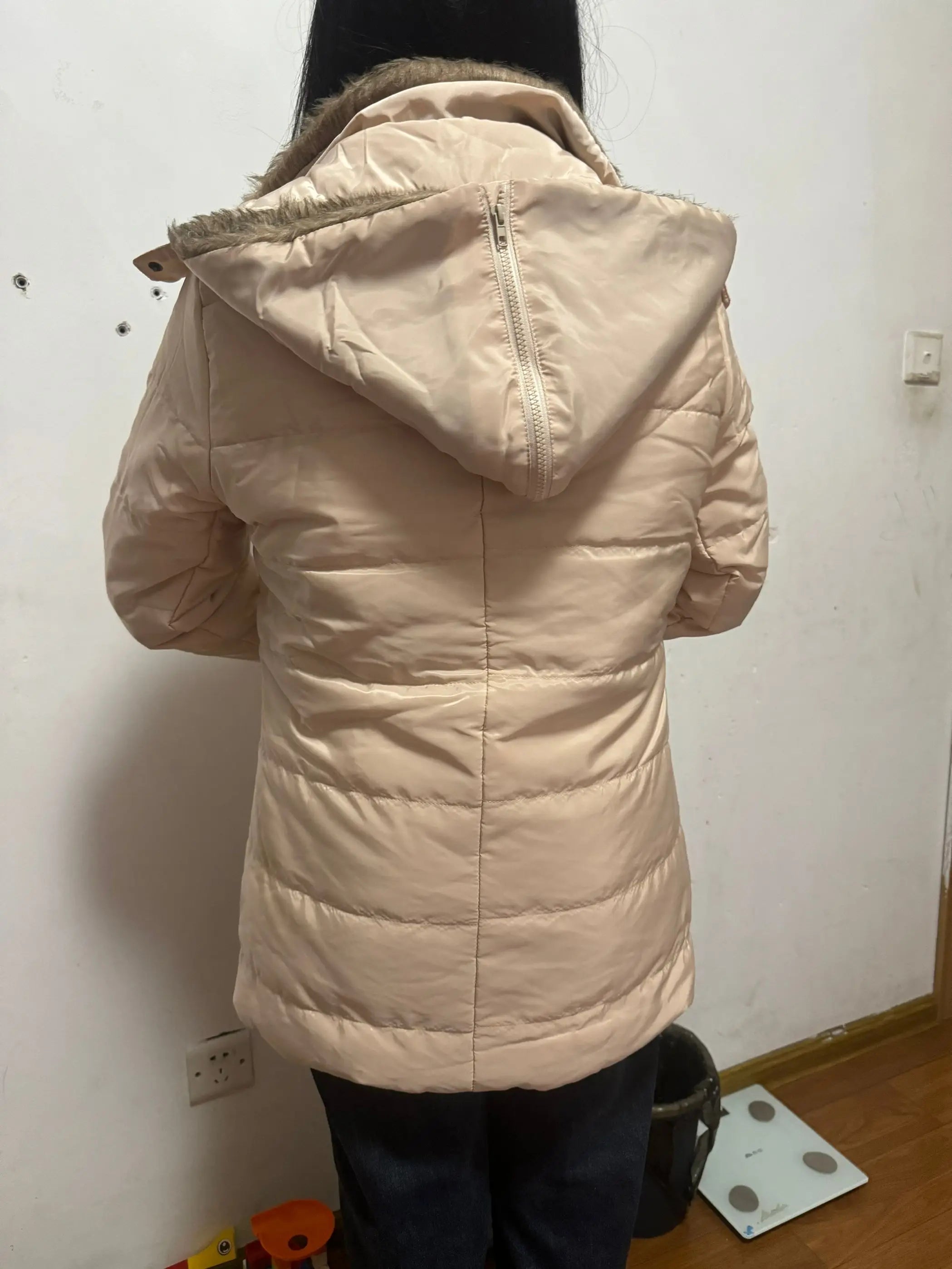 Manteau d'Hiver Femme – Coupe-Vent Zippé à Capuche, Doublure Polaire, Coupe Slim