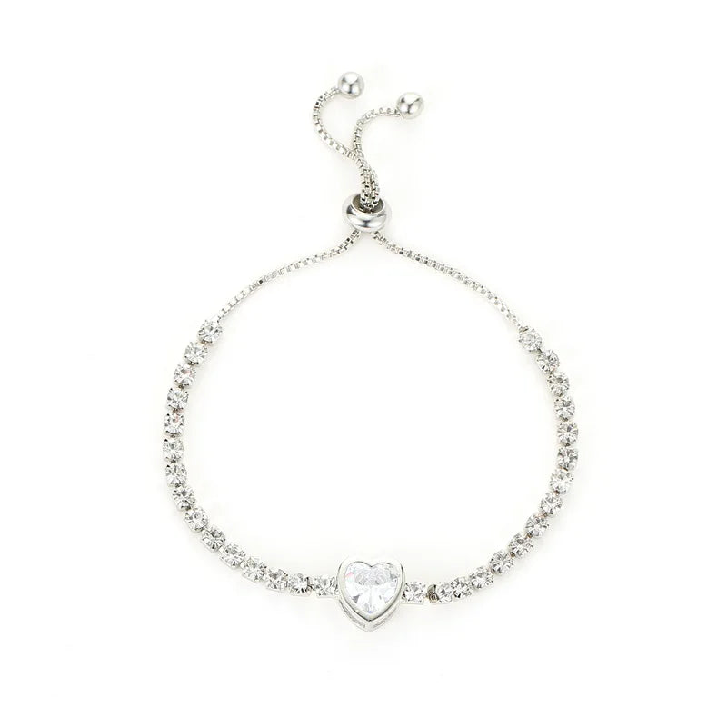 Women's 18K Gold Plated Square Zircon Bracelet – Adjustable & Rhinestone