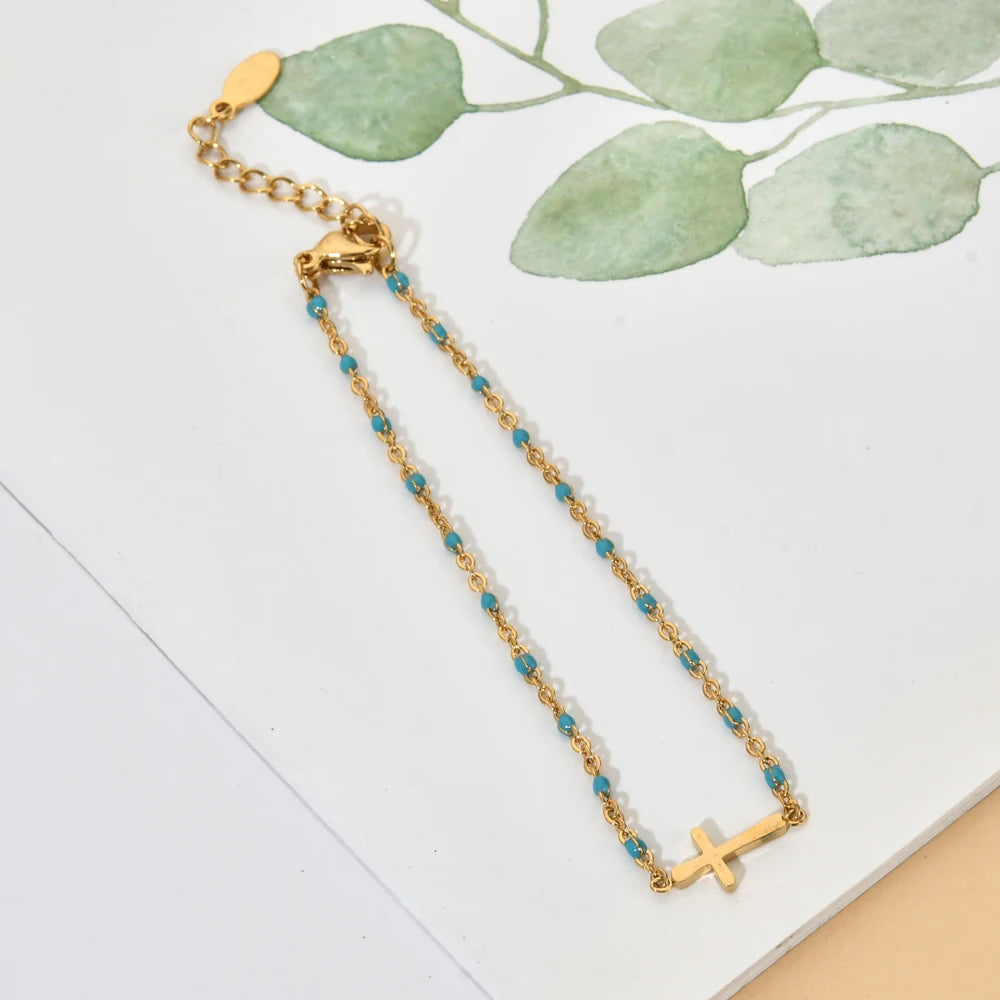 Bracelet Bohème Fin en Acier Inoxydable – Charme Géométrique Femme | ZMZY