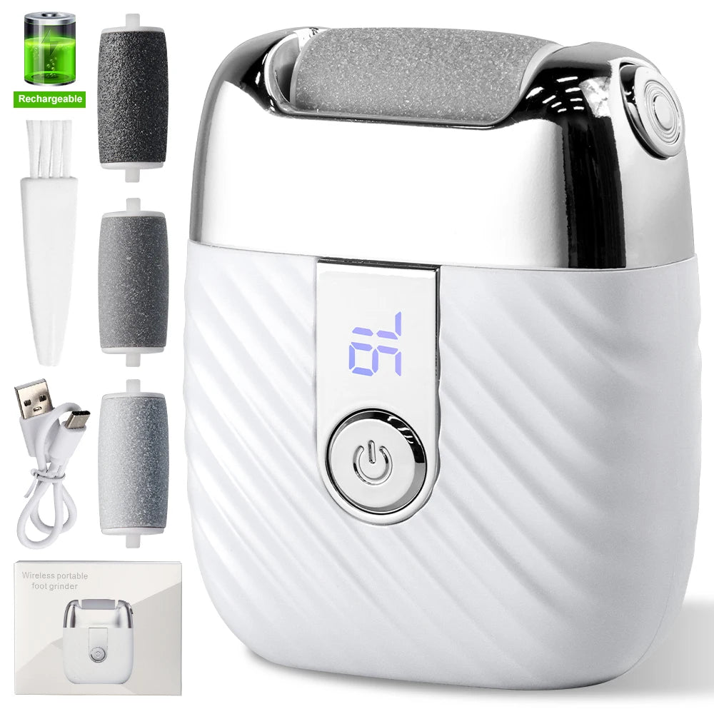 Rechargeable Electric Foot Grinder Dead Skin Remover Calluses Feet Scrubber Electric Foot File Dry Dead Cracked Foot Care Repair