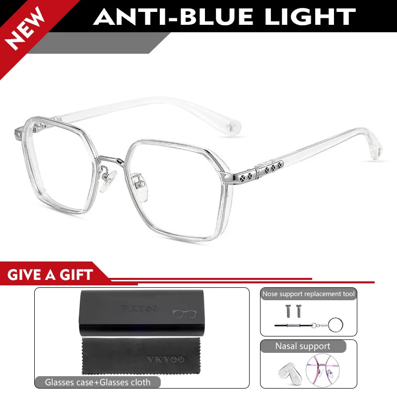 Lunettes Carrées Anti-Lumière Bleue CAIDERONI – Homme & Femme, Prescription Personnalisable