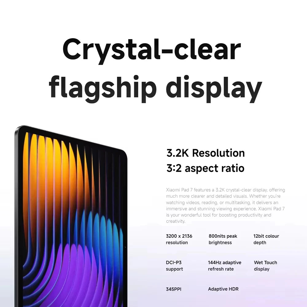 Xiaomi Pad 7 11,2" – 3.2K 144Hz, Snapdragon 7+ Gen 3, 8850mAh, ROM Mondiale | Sans Chargeur
